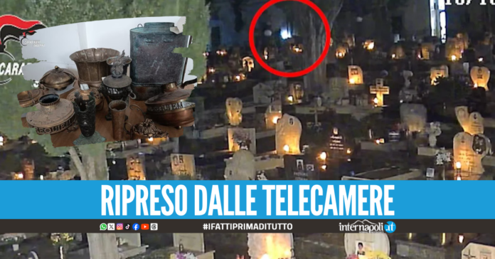 Beccato a rubare dalle tombe e nelle cappelle al cimitero, arrestato nel Salernitano