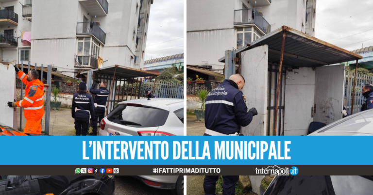 Blitz fuori la metro di Chiaiano, smantellato il gabbiotto del parcheggiatore abusivo