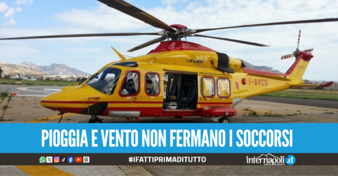 Colpito da un infarto a Capri, salvato dall'elisoccorso nonostante il forte maltempo