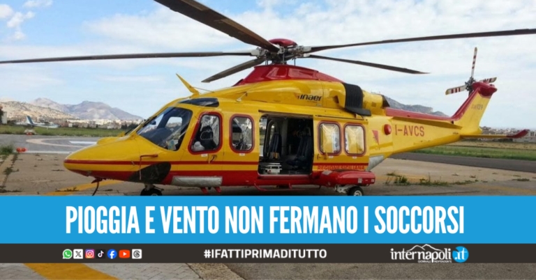 Colpito da un infarto a Capri, salvato dall'elisoccorso nonostante il forte maltempo