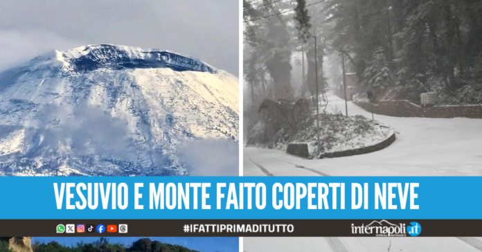 Arriva la neve in Campania, fioccate anche nel Napoletano e temperature sotto lo zero