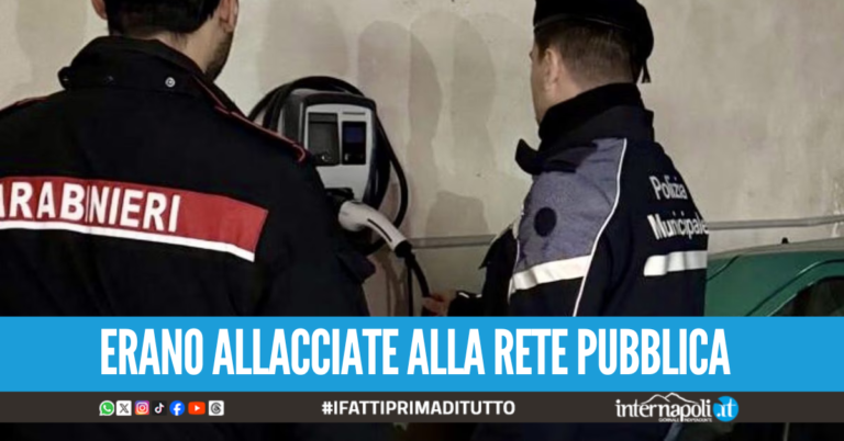 Colonnine per auto elettriche abusive nel garage al Vomero, scoperto il furto di corrente