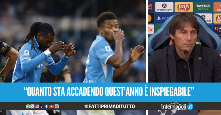 "Per Anguissa tempi più lunghi, senza Neres manca creatività", Conte fa il punto sugli infortunati