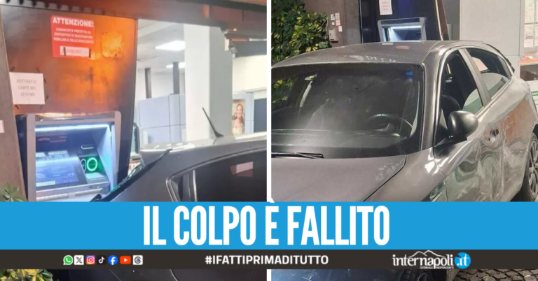 Auto contro banca per rubare il bancomat a Torre del Greco, è caccia ai malviventi