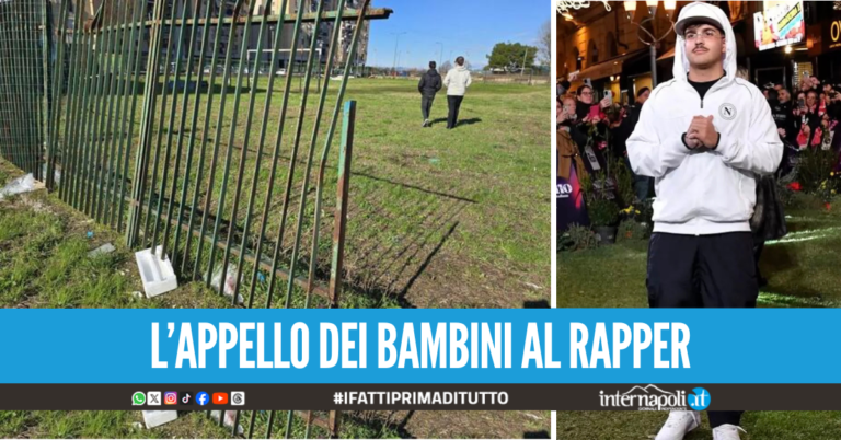 "Quel campetto lo aggiusto io", la promessa di Geolier ai bambini di Scampia