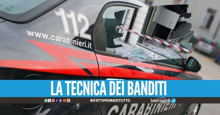 Tentato furto in banca nel Napoletano, banditi in azione con la 'spaccata'