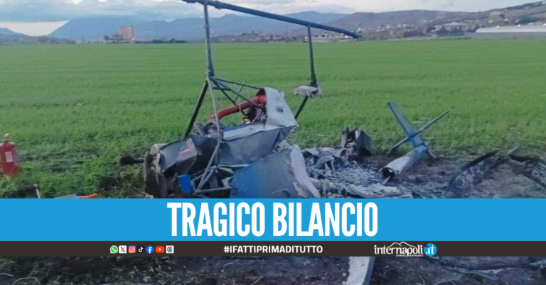 Elicottero precipita in un campo a Benevento: un morto e un ferito grave