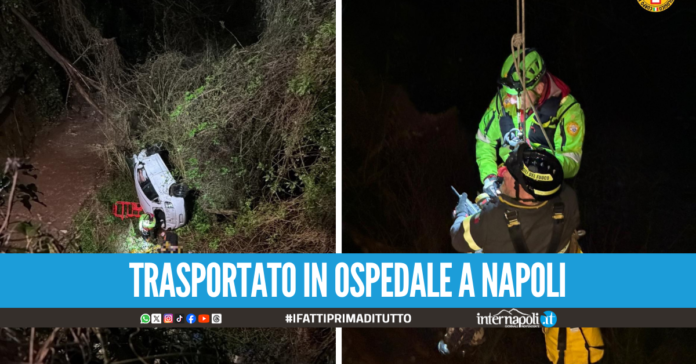Grave incidente a Castellammare, 25enne finisce con l'auto nel burrone