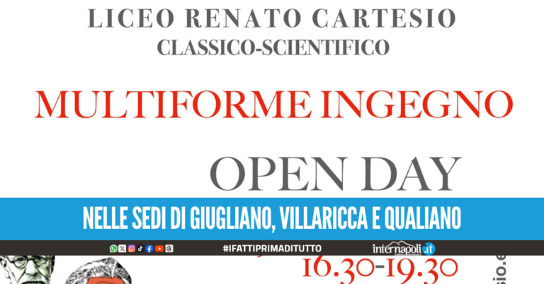 Liceo Classico e Scientifico Renato Cartesio, lunedì l’Open Day dal tema "Multiforme Ingegno"