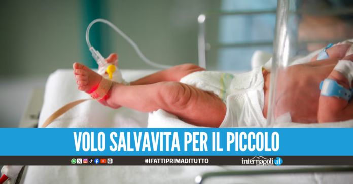 Neonato in pericolo di vita, volo sanitario d'urgenza da Lamezia al Santobono