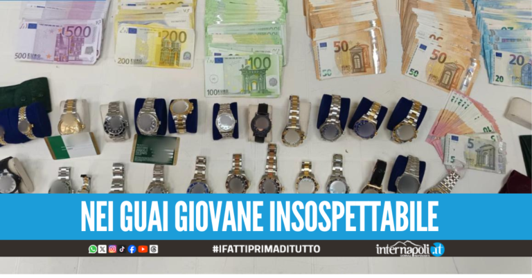 Sequestrati orologi di lusso e 80mila euro nei guai ragazza dei Quartieri Spagnoli