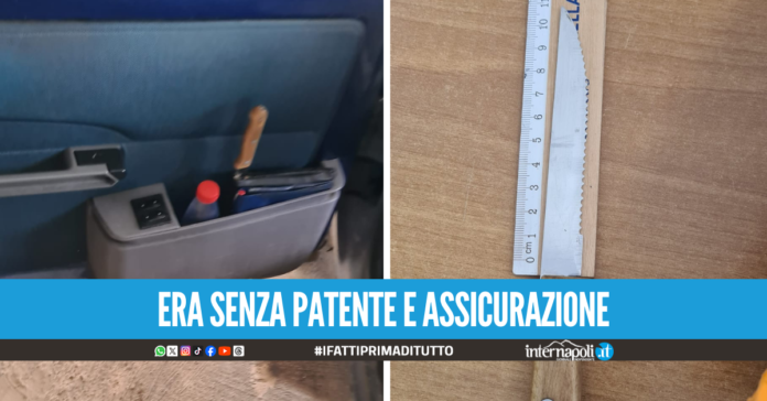 Armato di coltello scappa all'alt a Giugliano, i vigili lo vanno a bussare a casa