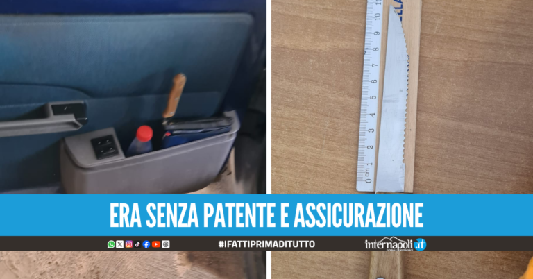 Armato di coltello scappa all'alt a Giugliano, i vigili lo vanno a bussare a casa