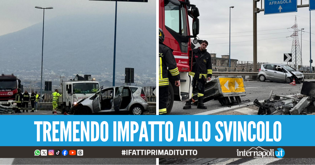 Incidente sulla Provinciale verso Afragola, auto si schianta contro il ...