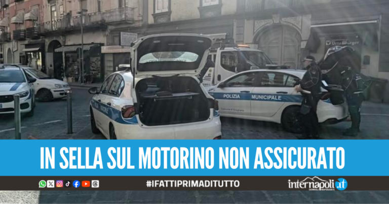 Sfrecciano sul marciapiede e non si fermano all'alt, denunciato 34enne a Giugliano