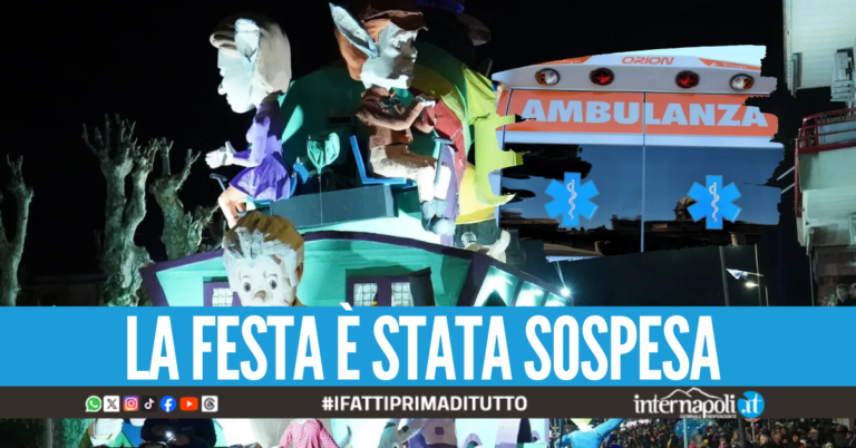 Crolla il carro di Carnevale a Sarno e travolge tre persone, ferita anche una bimba