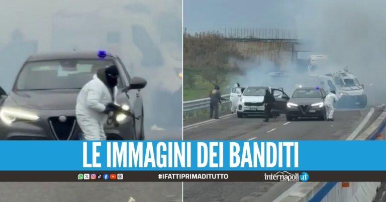 Assalto da film a portavalori, esplosione e banditi armati di kalashnikov