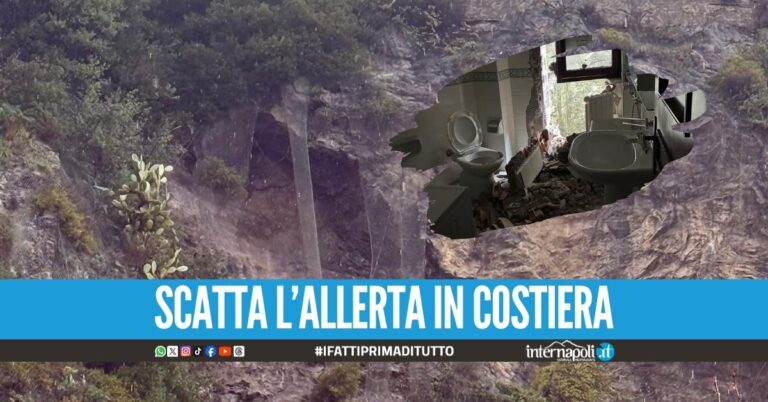 Frana a Vietri sul Mare, il costone danneggia le case