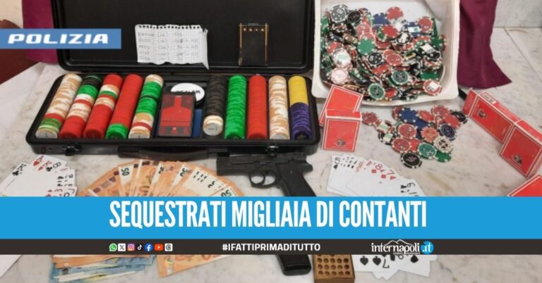 Partite illegali di Poker Texas, trovata una pistola nella bisca