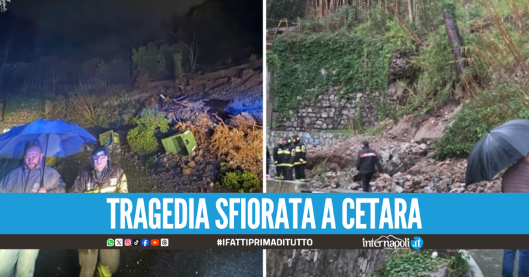 Frana in Costiera a causa del maltempo, chiusa la Statale Amalfitana