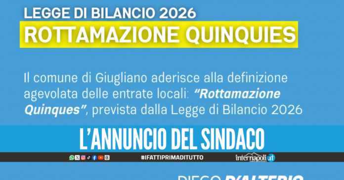 Giugliano aderisce alla rottamazione quinquies, la definizione agevolata dei tributi locali