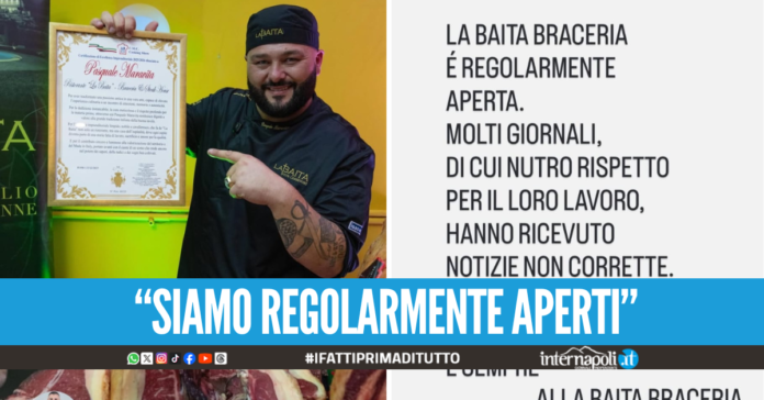 La Baita Braceria è aperta, Pasquale Maravita chiarisca la vicenda