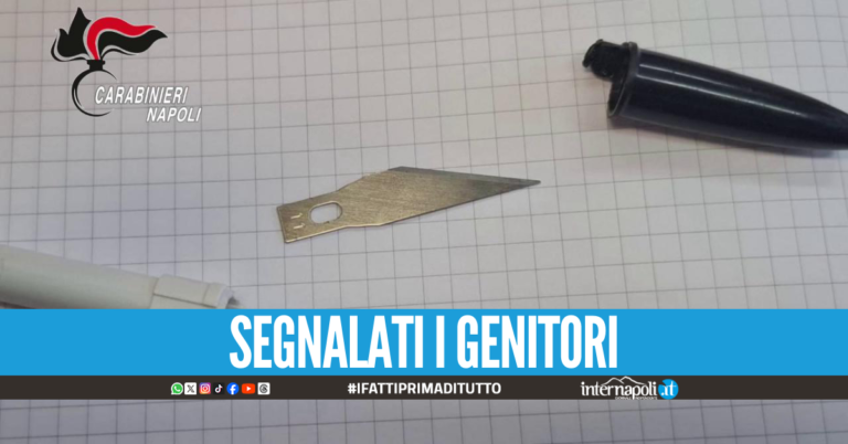Secondigliano, 13enne con una penna taglierino in classe: la preside chiama i carabinieri