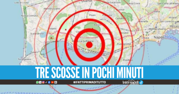 Trema la terra a Napoli e provincia, tre scosse in 3 minuti: le magnitudo
