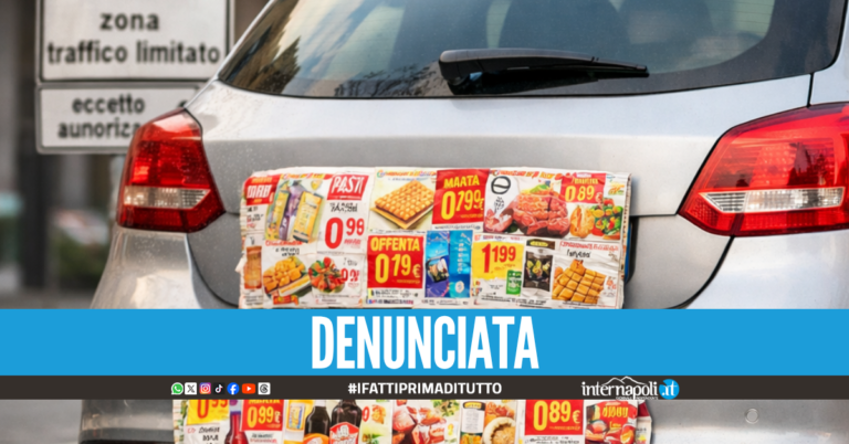 Assurdo in Penisola Sorrentina, copre le targhe con il volantino del market per passare in ZTL