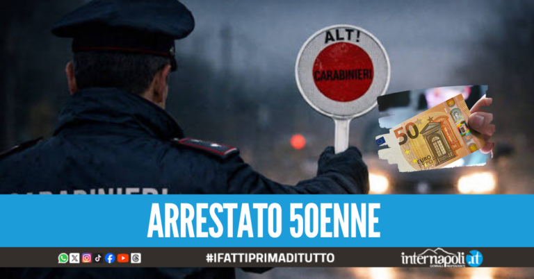 «Brigadiè chiudete un occhio», tenta di corrompere carabinieri in provincia di Napoli