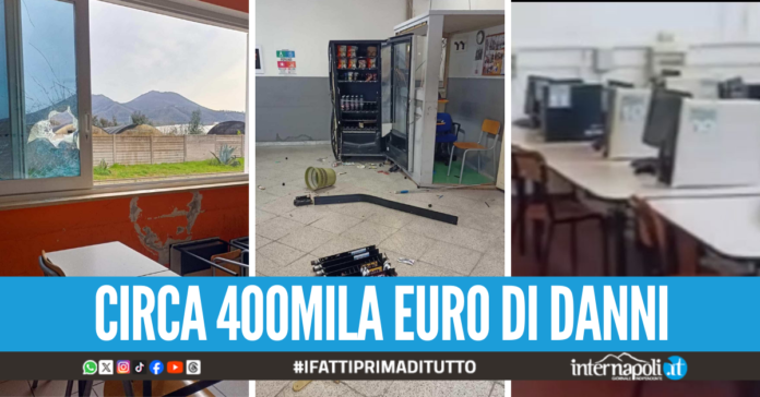 Raid a scuola a San Giorgio a Cremano: ladri rubano pc, rovesciano banchi e distruggono armadietti