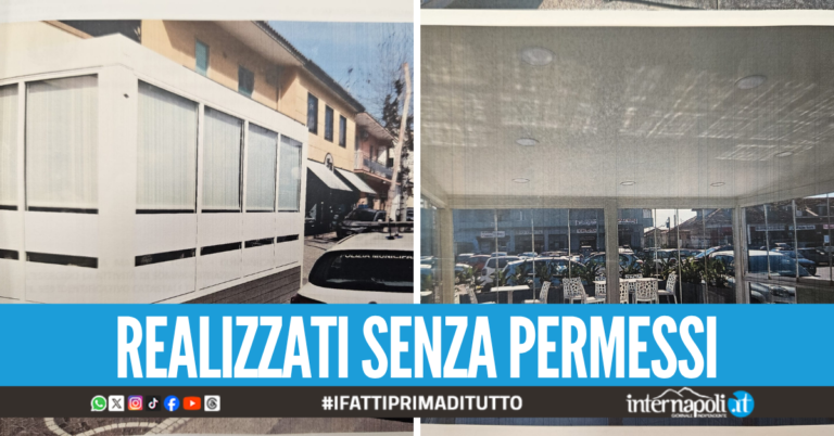 Dehors 'fuorilegge' sequestrati a Giugliano, erano arredati con tavoli e poltroncine