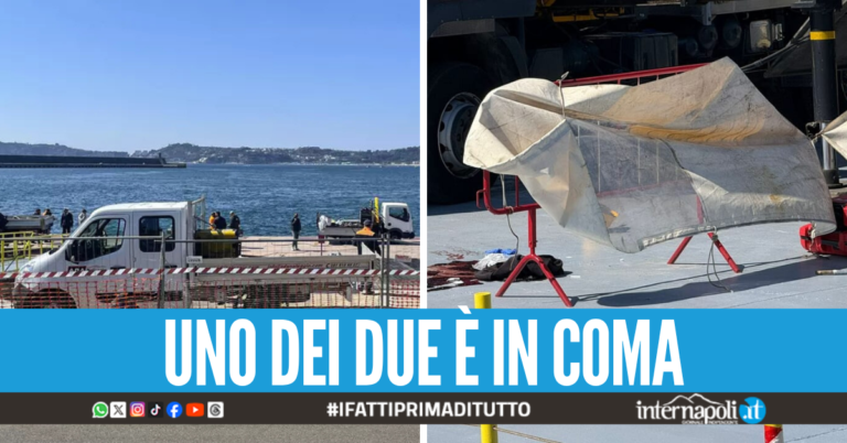 Grave incidente sul pontone galleggiante a Pozzuoli, operai colpiti dalla catena metallica