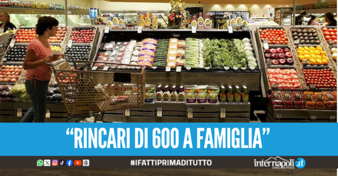 Allarme rincari, in Campania si stima un rincaro di 600 euro