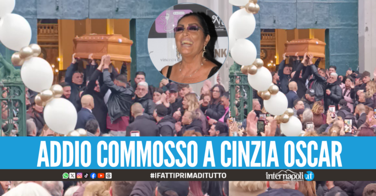 Napoli si ferma per l’ultimo saluto a Cinzia Oscar: funerali tra musica, lacrime e ricordi