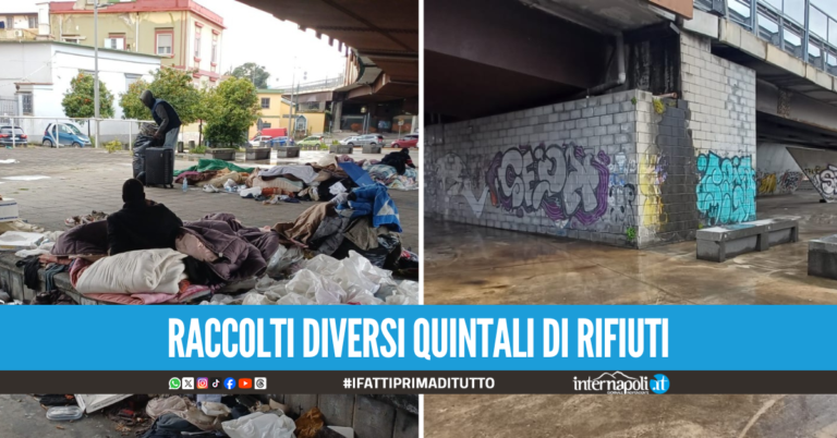 Sgombero e accoglienza per i senzatetto, intervento nell’area di piazza Di Vittorio