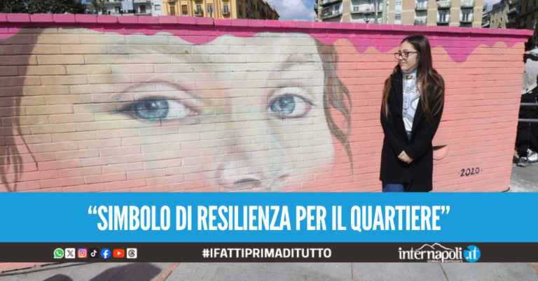 Napoli Noemi Staiano la bambina ferita dalla camorra inaugura il murales a piazza Nazionale 