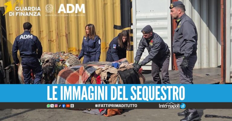 Sequestrate 180 tonnellate di vestiti e scarpe, blitz al porto di Napoli
