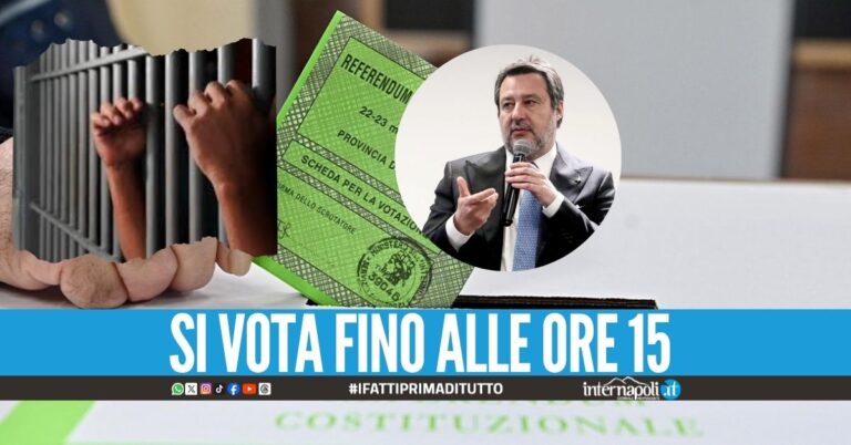 "Agli italiani ingiustamente carcerati", la dedica di Salvini sul voto al Referendum