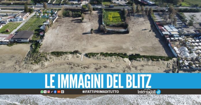 Liberata la spiaggia pubblica a Castel Volturno, sequestrati i lidi