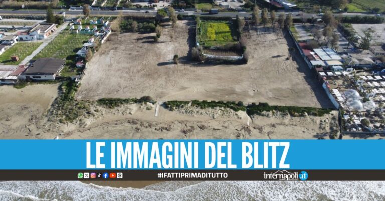 Liberata la spiaggia pubblica a Castel Volturno, sequestrati i lidi