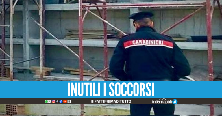 Incidente sul lavoro nel Casertano, 27enne precipita da 15 metri e muore