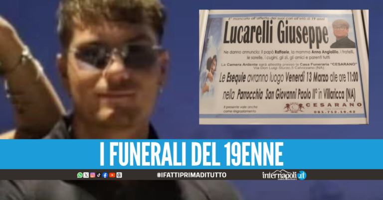 L'ultimo saluto di Villaricca a Giuseppe Lucarelli, venerdì i funerali del 19enne