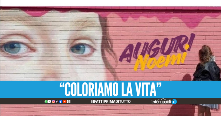 Napoli celebra il compleanno di Noemi Staiano con il restyling del murales a Piazza Nazionale