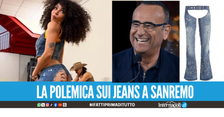 Quanto costano i jeans della polemica a Sanremo, scontro tra la ballerina di Samurai Jay e Carlo Conti