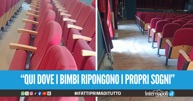 Raid in sala Teatro al I° Circolo di Giugliano, vandali forzano l'ingresso e aprono gli estintori
