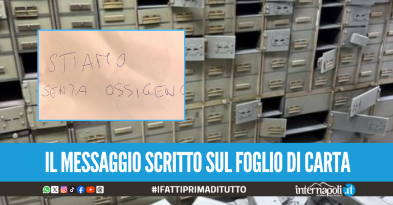 "Fate presto, stiamo senza ossigeno": le parole degli ostaggi durante il colpo in banca al Vomero