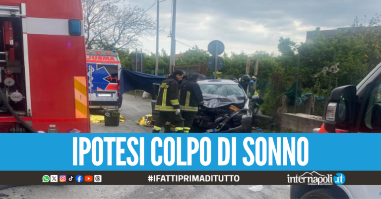 Tremendo frontale auto-tir a Pagani, genero e suocera muoiono dopo l'impatto