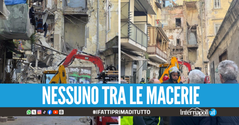 Crollo in piazza De Nicola a Napoli, nove le persone sgomberate dalla palazzina