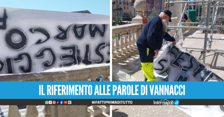 "Io festeggio San Marco", rimosso lo striscione a Napoli